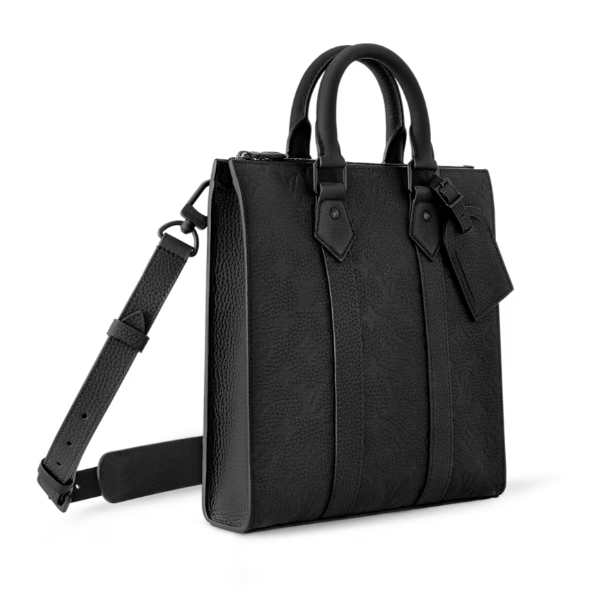 Louis Vuitton Taurillon Monogram Sac Plat Cross Bag - Black