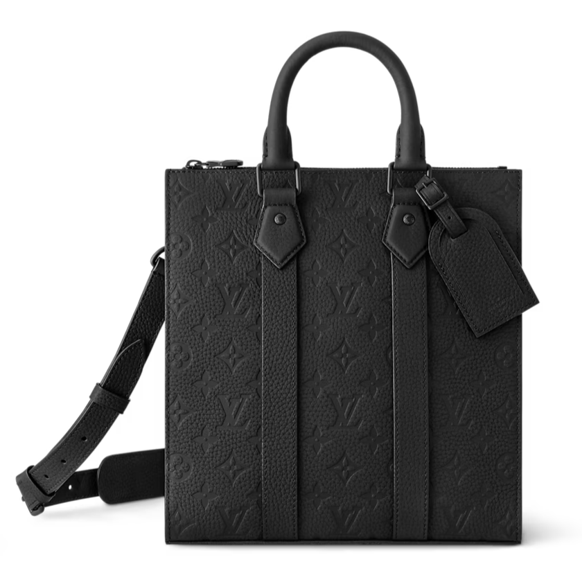 Louis Vuitton Taurillon Monogram Sac Plat Cross Bag - Black