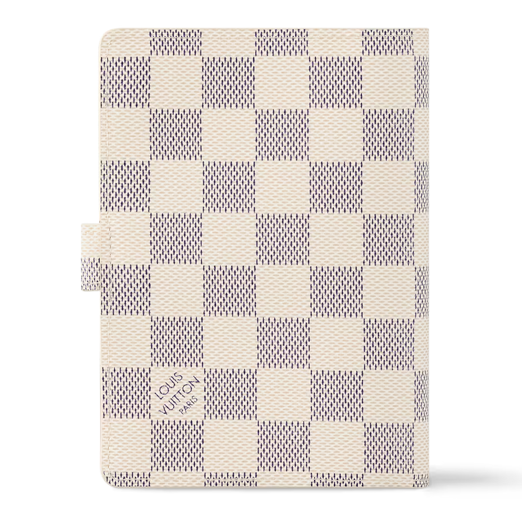 Louis Vuitton Small Ring Agenda Cover Damier Azur Canvas - White
