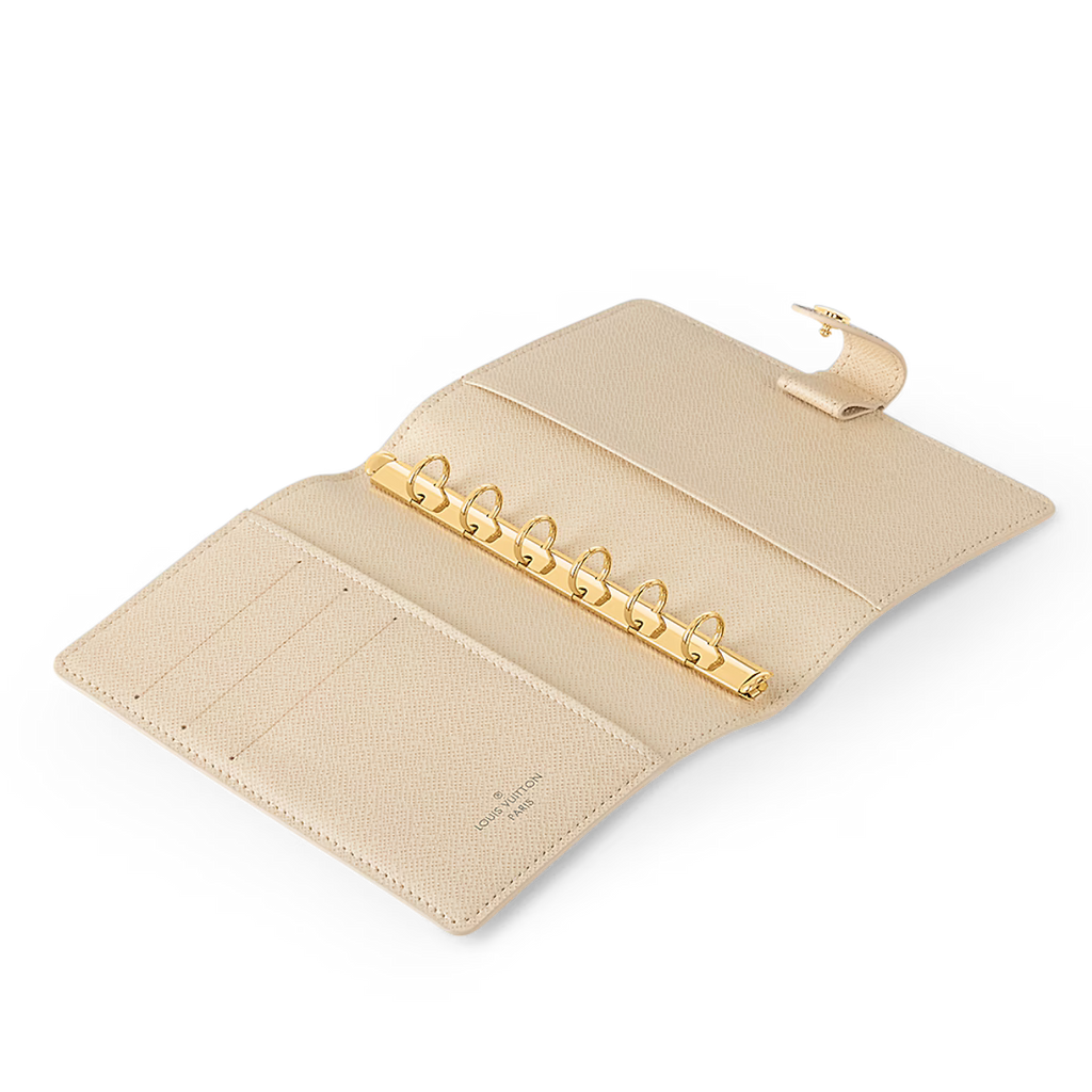 Louis Vuitton Small Ring Agenda Cover Damier Azur Canvas - White