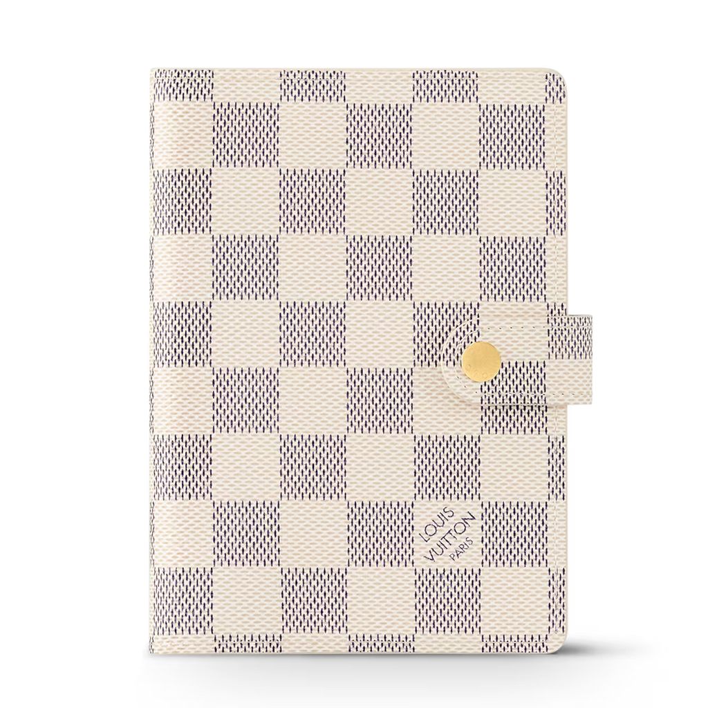Louis Vuitton Small Ring Agenda Cover Damier Azur Canvas - White