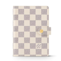 Louis Vuitton Small Ring Agenda Cover Damier Azur Canvas - White