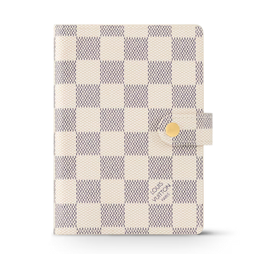 🎁 Louis Vuitton Small Ring Agenda Cover Damier Azur Canvas - White (100% off)