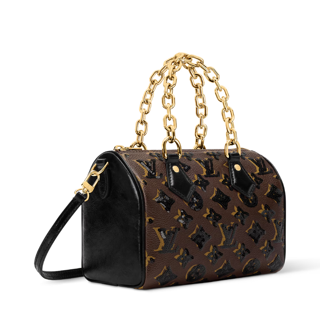 Louis Vuitton Monogram Sequins Speedy Bandoulière 20 Handbag – Brown