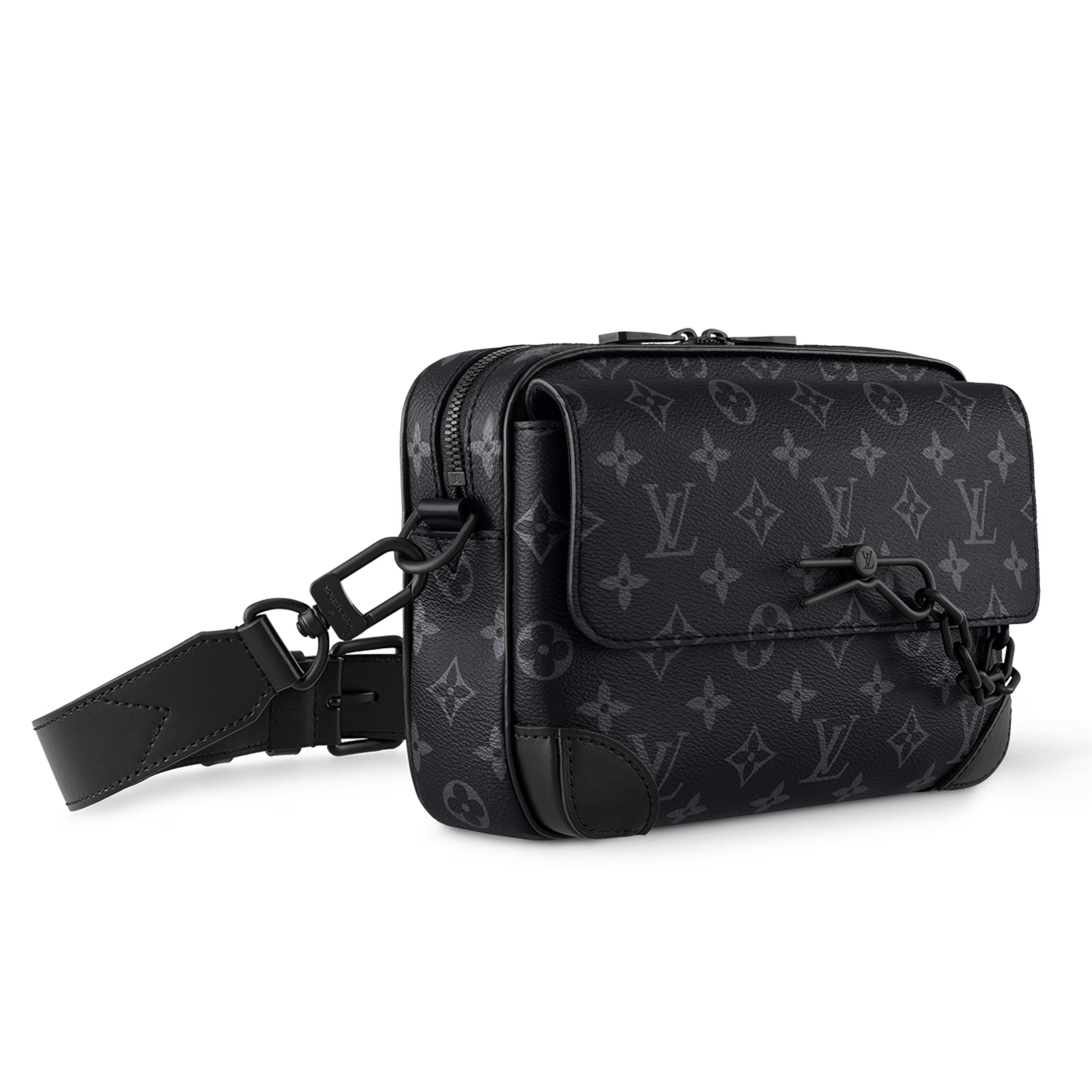 Louis Vuitton Steamer Messenger Wearable Wallet - Black Monogram Eclipse