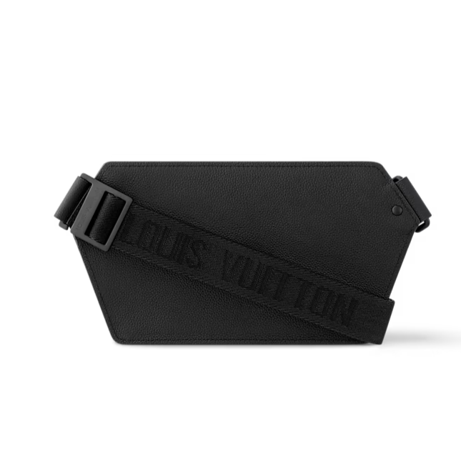 Louis Vuitton Grained Calfskin Aerogram Takeoff Sling - Black
