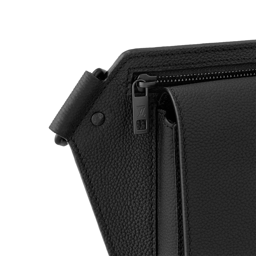 Louis Vuitton Grained Calfskin Aerogram Takeoff Sling - Black