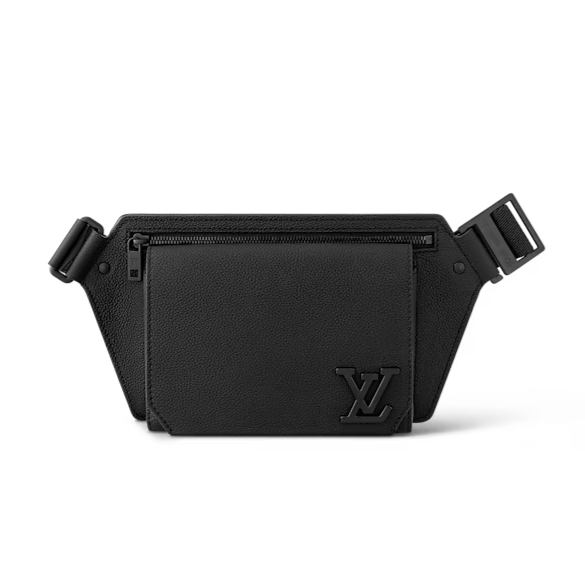 Louis Vuitton Grained Calfskin Aerogram Takeoff Sling - Black