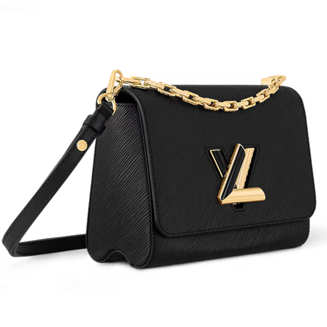 Louis Vuitton Twist MM Chain Shoulder Bag - Black