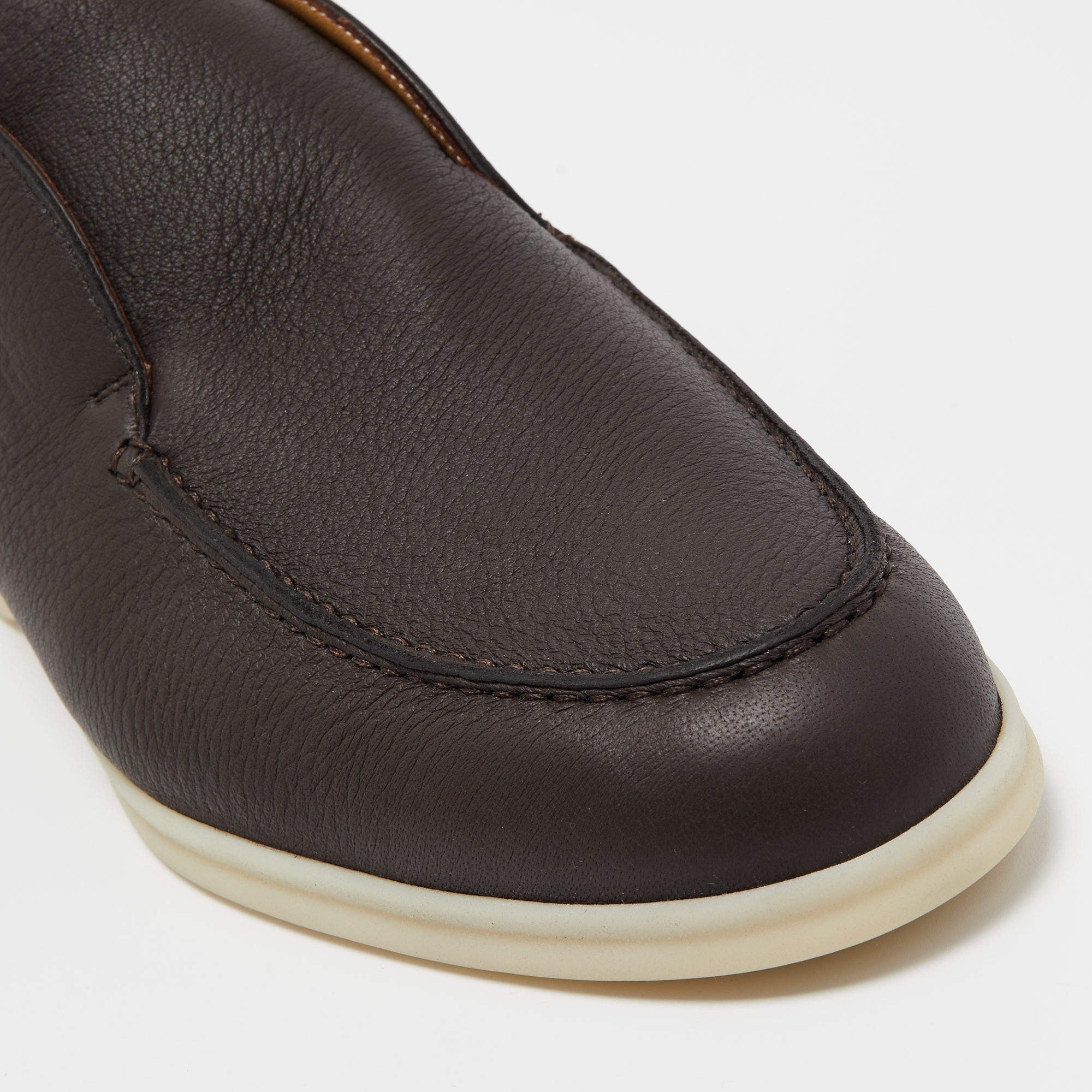 Loro Piana Open Walk Full-Grain Leather Boots –  Dark Brown (146)