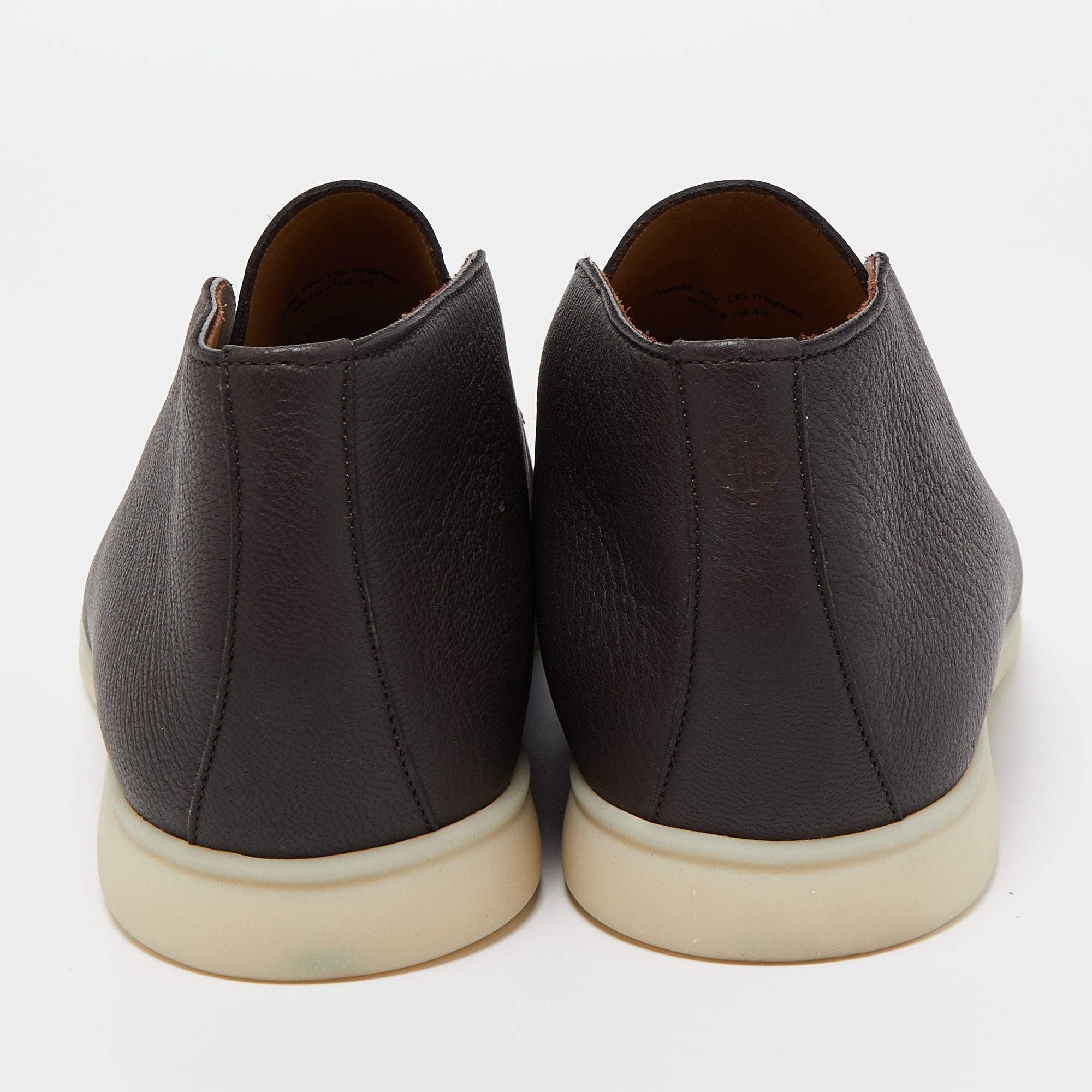 Loro Piana Open Walk Full-Grain Leather Boots – Dark Brown (146)