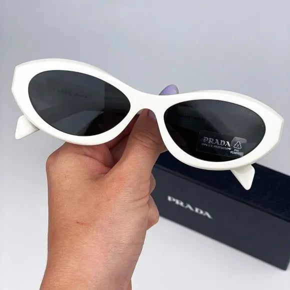 Prada PR26Z 17K-08Z White Oval Sunglasses