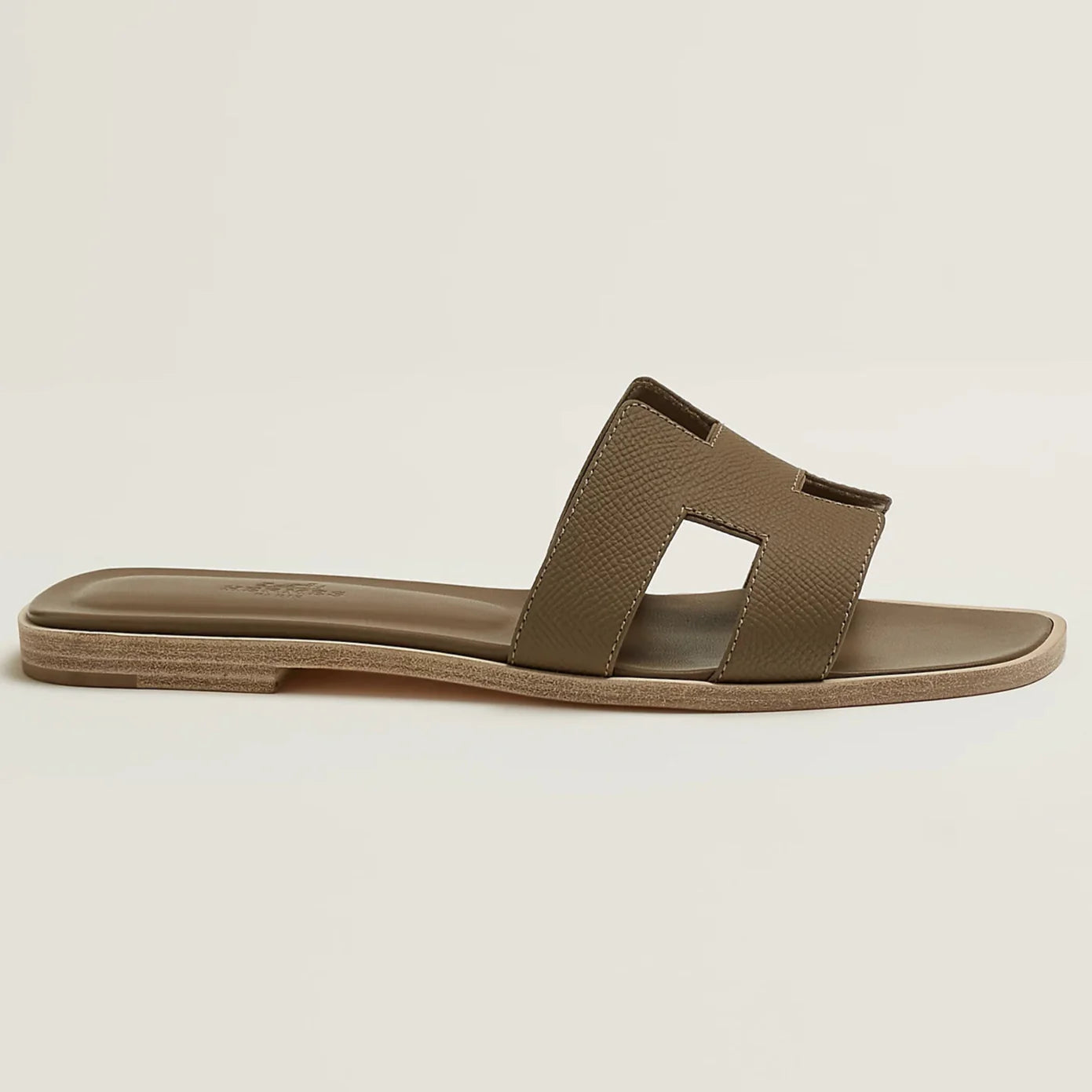 Hermes Oran Sandals - Epsom Etoupe