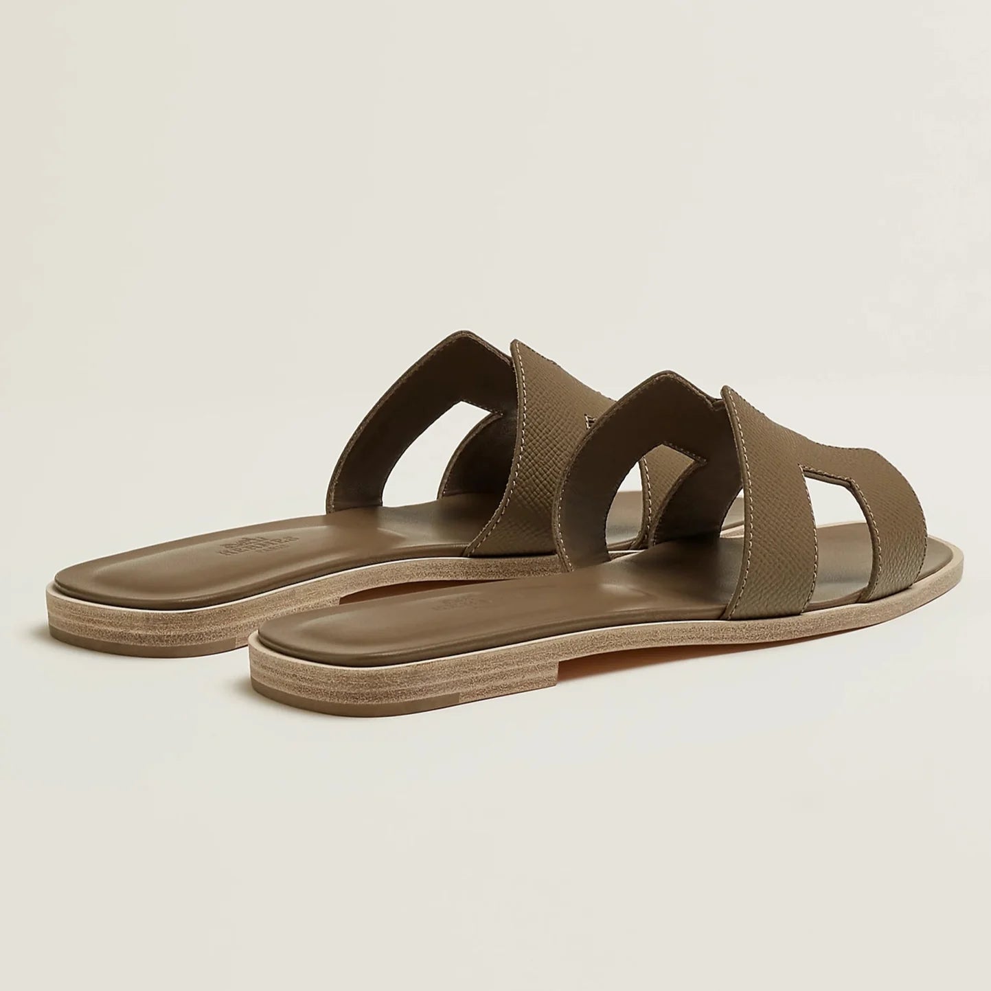 Hermes Oran Sandals - Epsom Etoupe