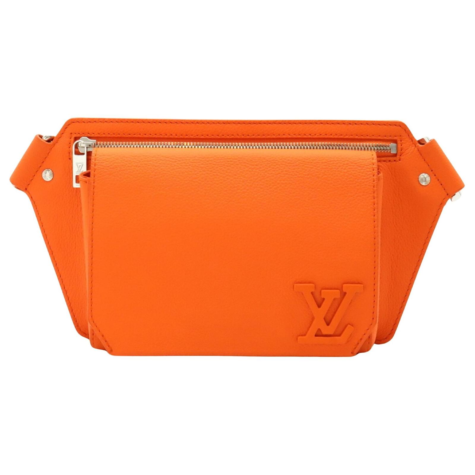 Louis Vuitton Grained Calfskin Aerogram Takeoff Sling Belt Bag - Orange