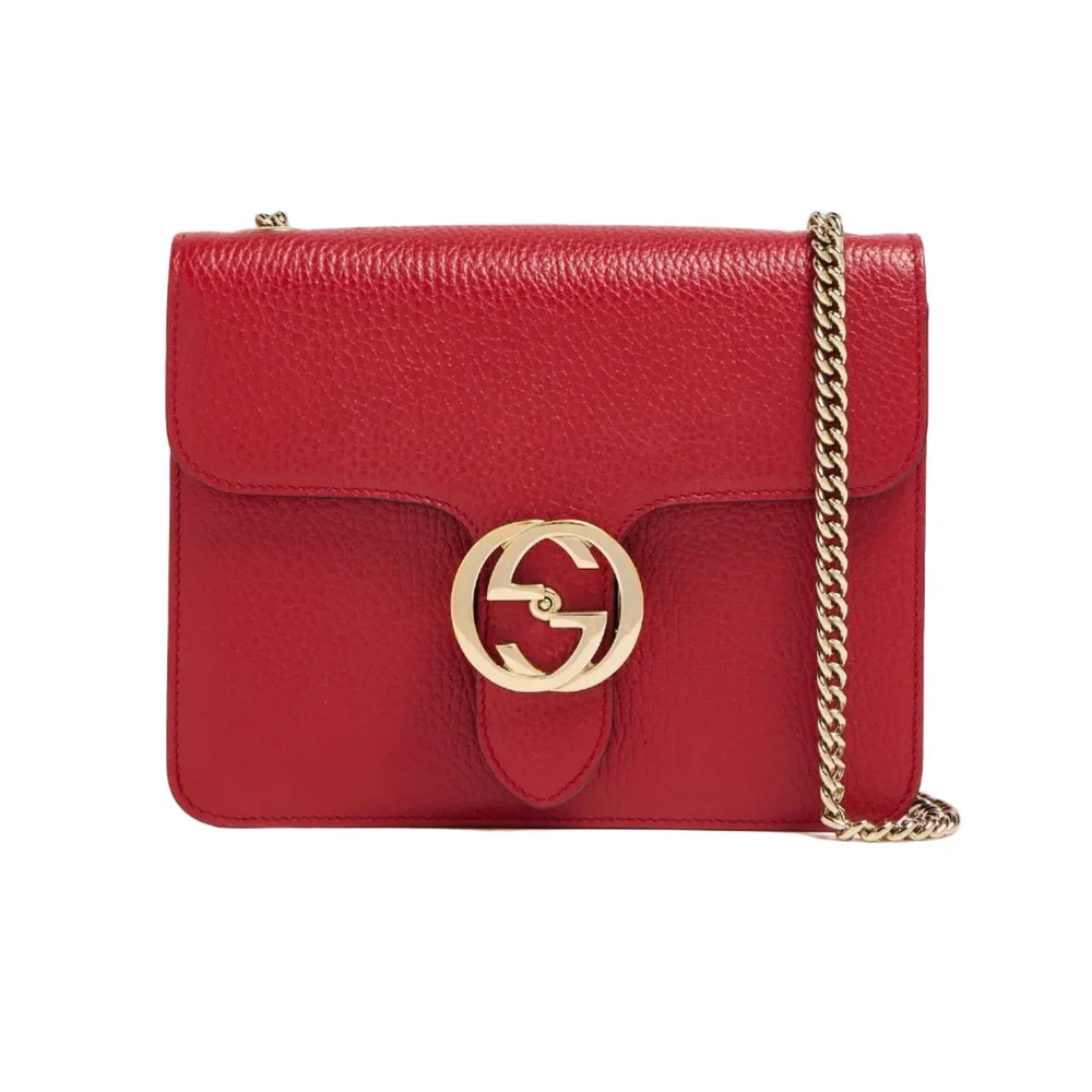 Gucci Interlocking G Small Dollar Shoulder Bag – Red