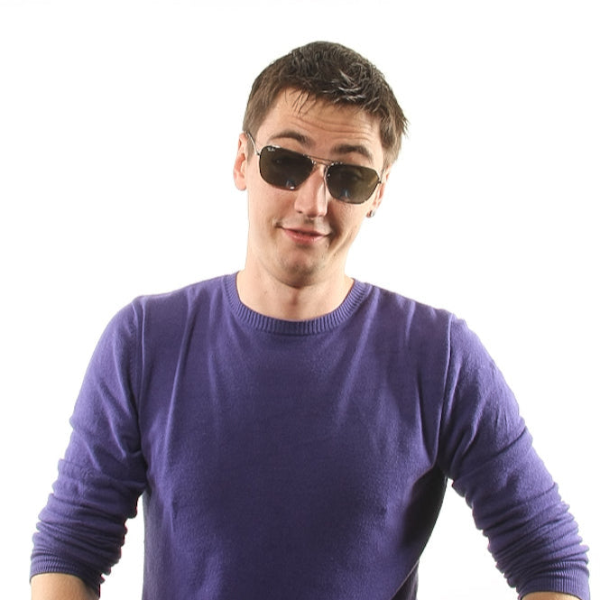 Ray Ban Caravan RB3136 003/40 Square Silver Frame Sunglasses