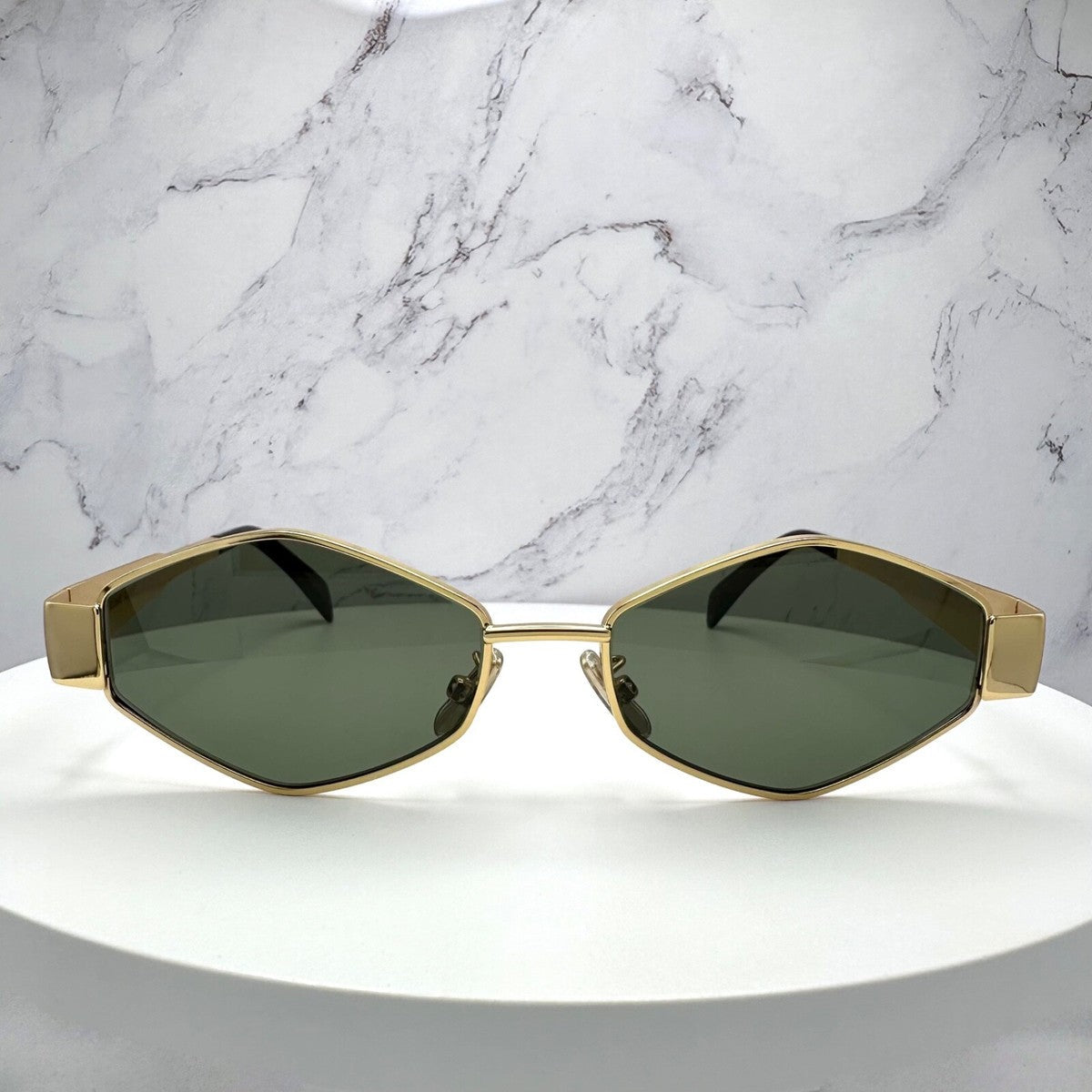 Celine CL40254 30N Triomphe Geometric Metal Gold Sunglasses
