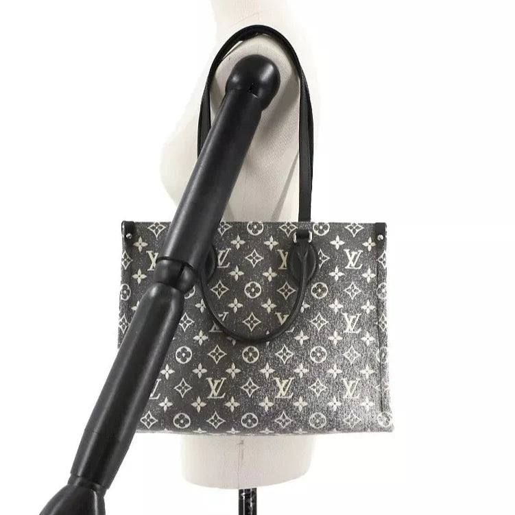 Louis Vuitton Monogram Jacquard Denim OnTheGo MM Tote Bag - Black