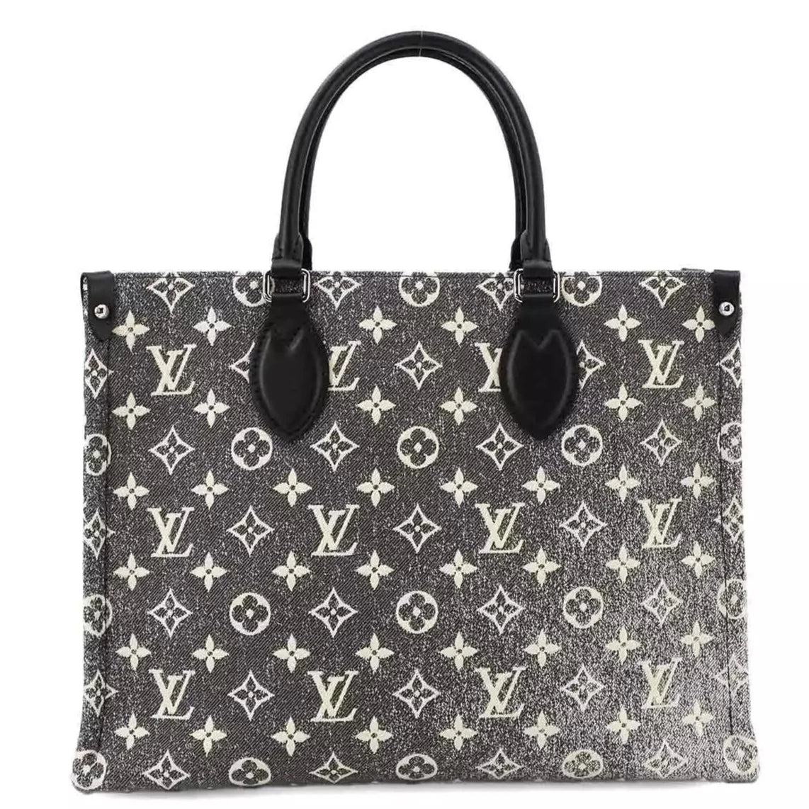 Louis Vuitton Monogram Jacquard Denim OnTheGo MM Tote Bag - Black