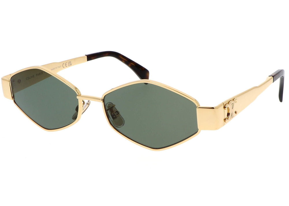 Celine Brown Geometric Lens Sunglasses with Gold Frame Unisex Celine CL40254 30N Triomphe Geometric Metal Gold Sunglasses main image 2