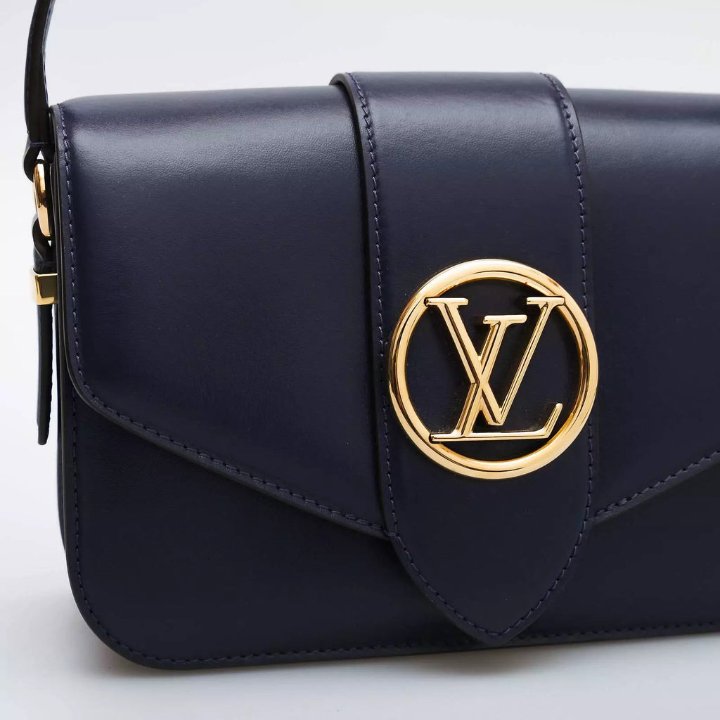 Louis Vuitton Smooth Calfskin LV Pont 9 Handbag - Blue